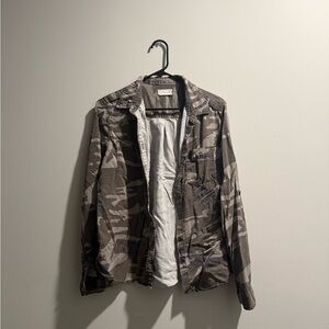 Altar'd State Women's Camouflage Button-Down Shirt Jacket - Brown & Gray